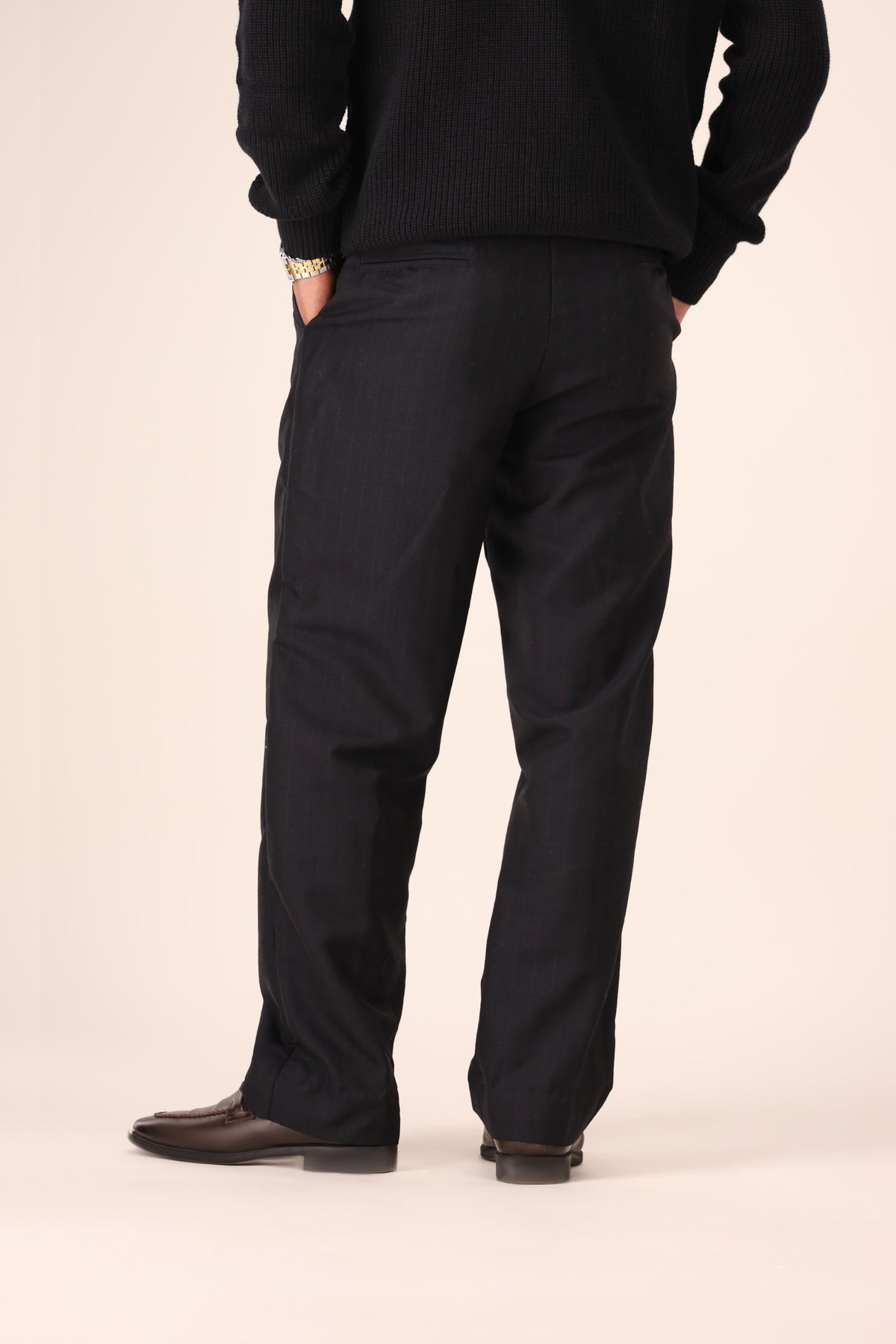 Striped Pleated Trousers