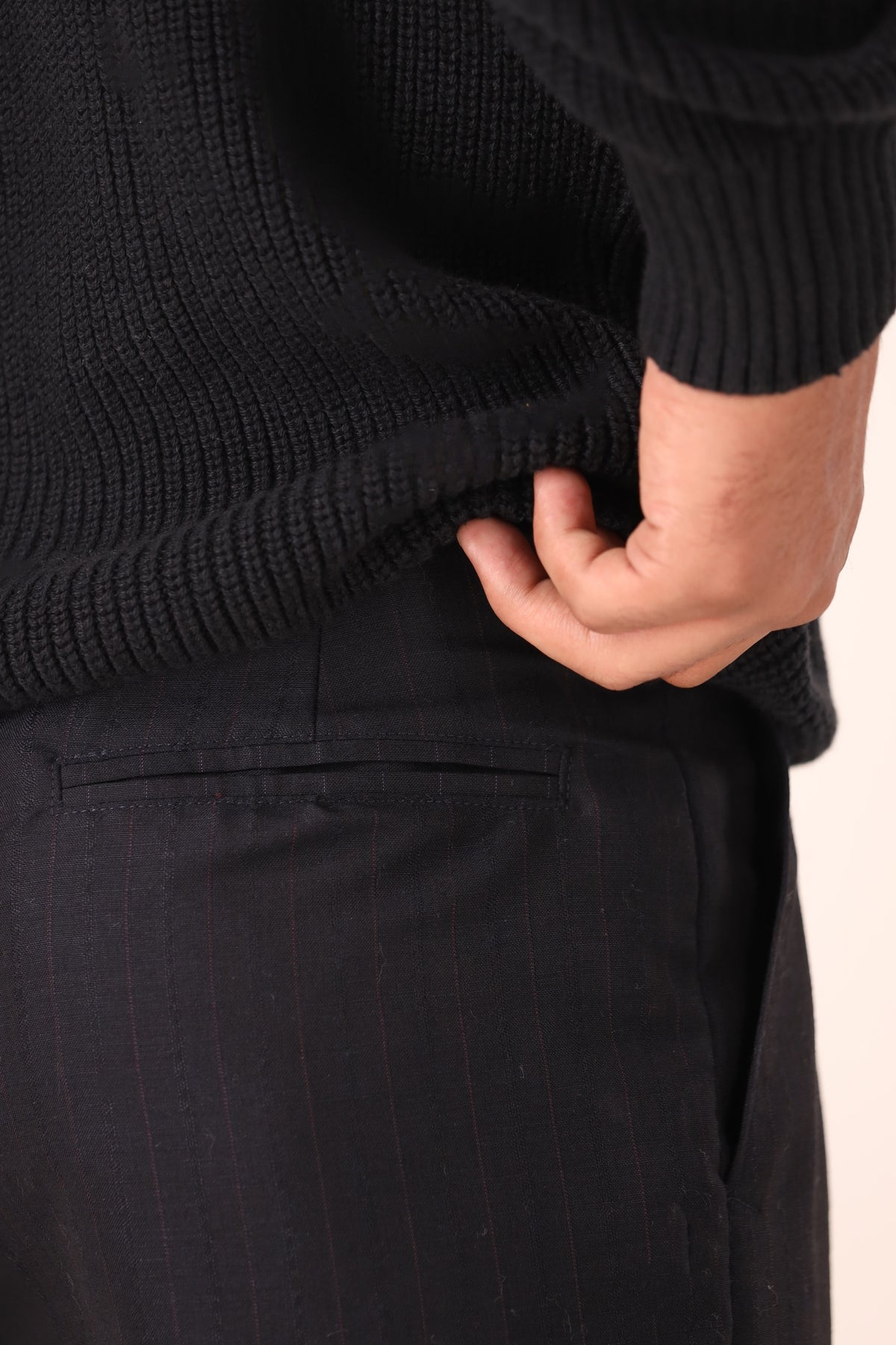 Striped Pleated Trousers