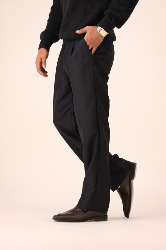 Striped Pleated Trousers