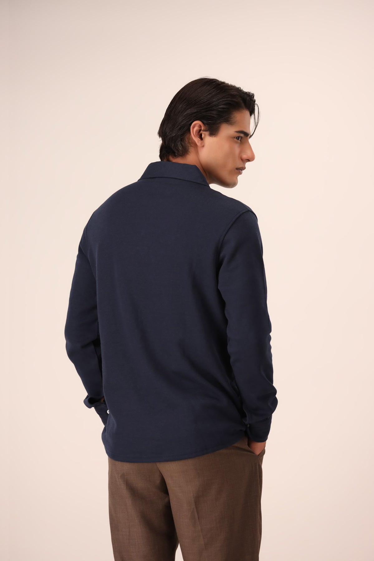 Boucle Collared Button-Up Shirt(Black)